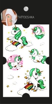 Тату &amp;quot;Зелений единоріг&amp;quot;, фото - 1