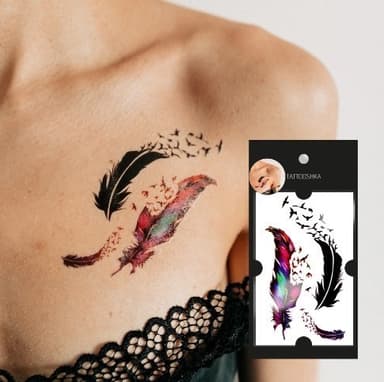 Тимчасові тату 9*18 см «2 пера»