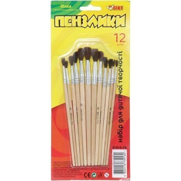 Набір пензлів 12шт ТІКІ Білка 51915-ТК, фото - 1