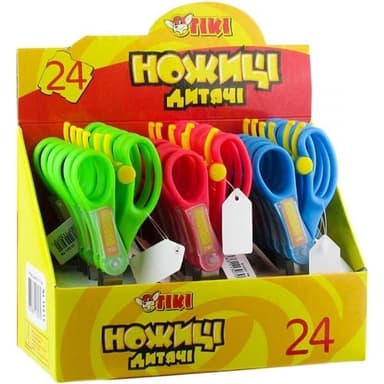 Ножиці дитячі 14см 3 кол в уп TIKI 51331-TK