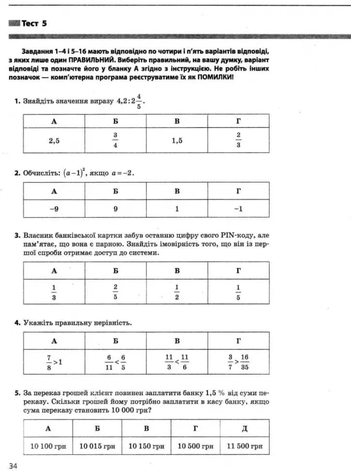 ЗНО 2024 Математика. Типові тестові завдання., фото - 3