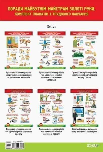 Поради майбутнім майстрам-золоті руки. Комплект з шести односторонніх плакатів з трудового навчання, фото - 1