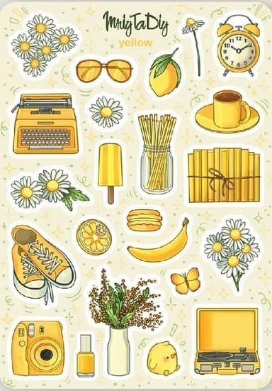 Стікер лист з наклейками &amp;quot;YELLOW&amp;quot;