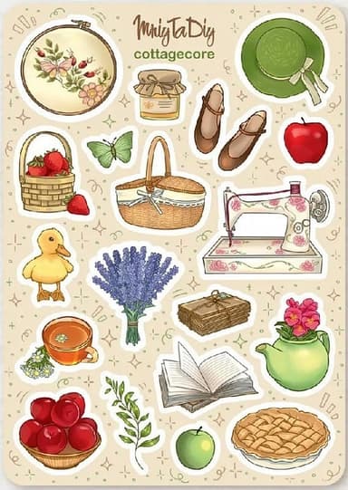 Стікер лист з наклейками &amp;quot;COTTAGECORE&amp;quot;