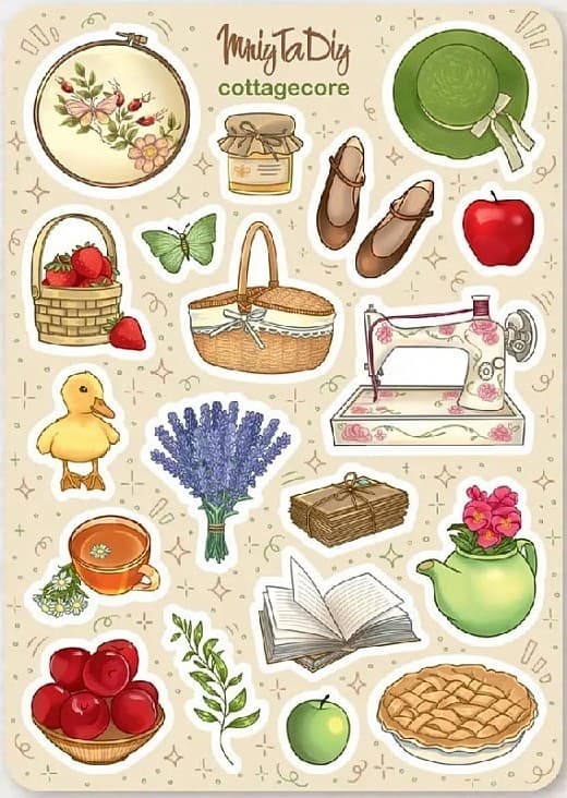 Стікер лист з наклейками &amp;quot;COTTAGECORE&amp;quot;, фото - 1