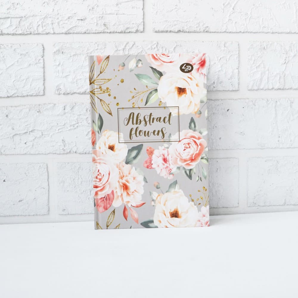 Блокнот &amp;quot;Abstract flowers&amp;quot; grey, A5, фото - 1