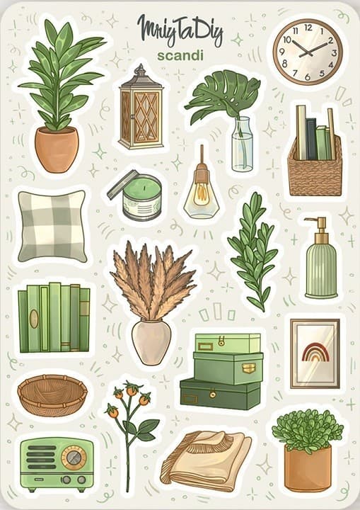 Стікер лист з наклейками &amp;quot;SCANDI&amp;quot;, фото - 1