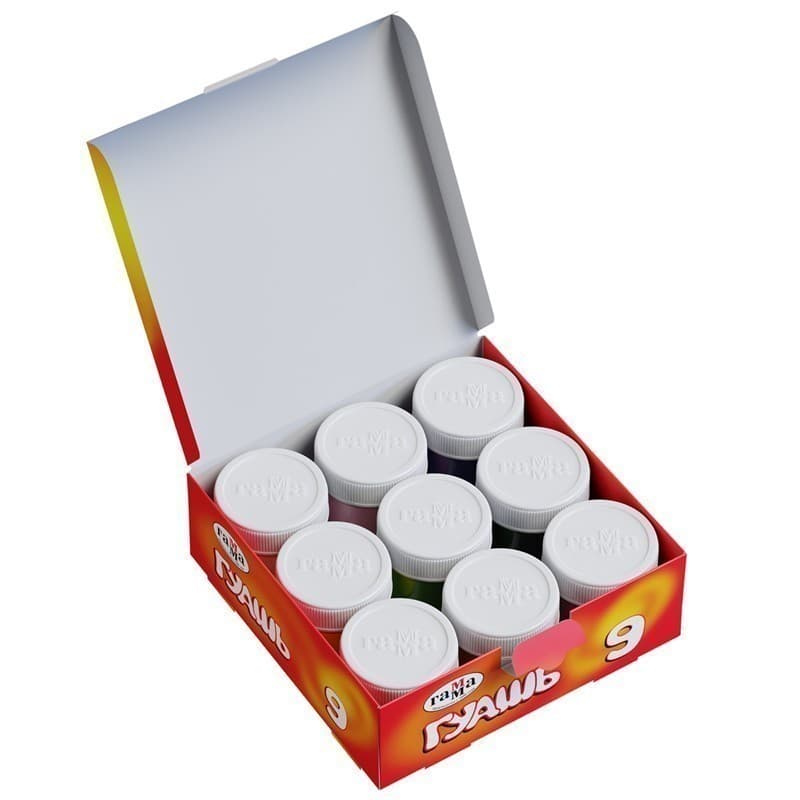 Гуашь Гамма &amp;quot;Мультики&amp;quot;, 09 цветов, 20мл, картон. упак., фото - 2