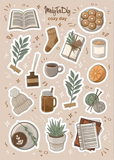 Стікер лист з наклейками &amp;quot;COZY DAY&amp;quot;