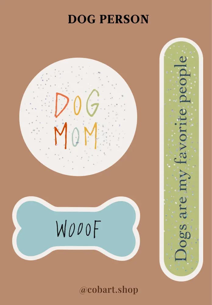 Об’ємні cтікери з блискітками Dog person, фото - 2