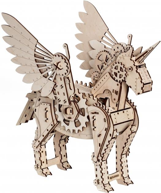 Механічна дерев&#39;яна 3D-модель &amp;quot;Механічний єдиноріг&amp;quot;, фото - 3