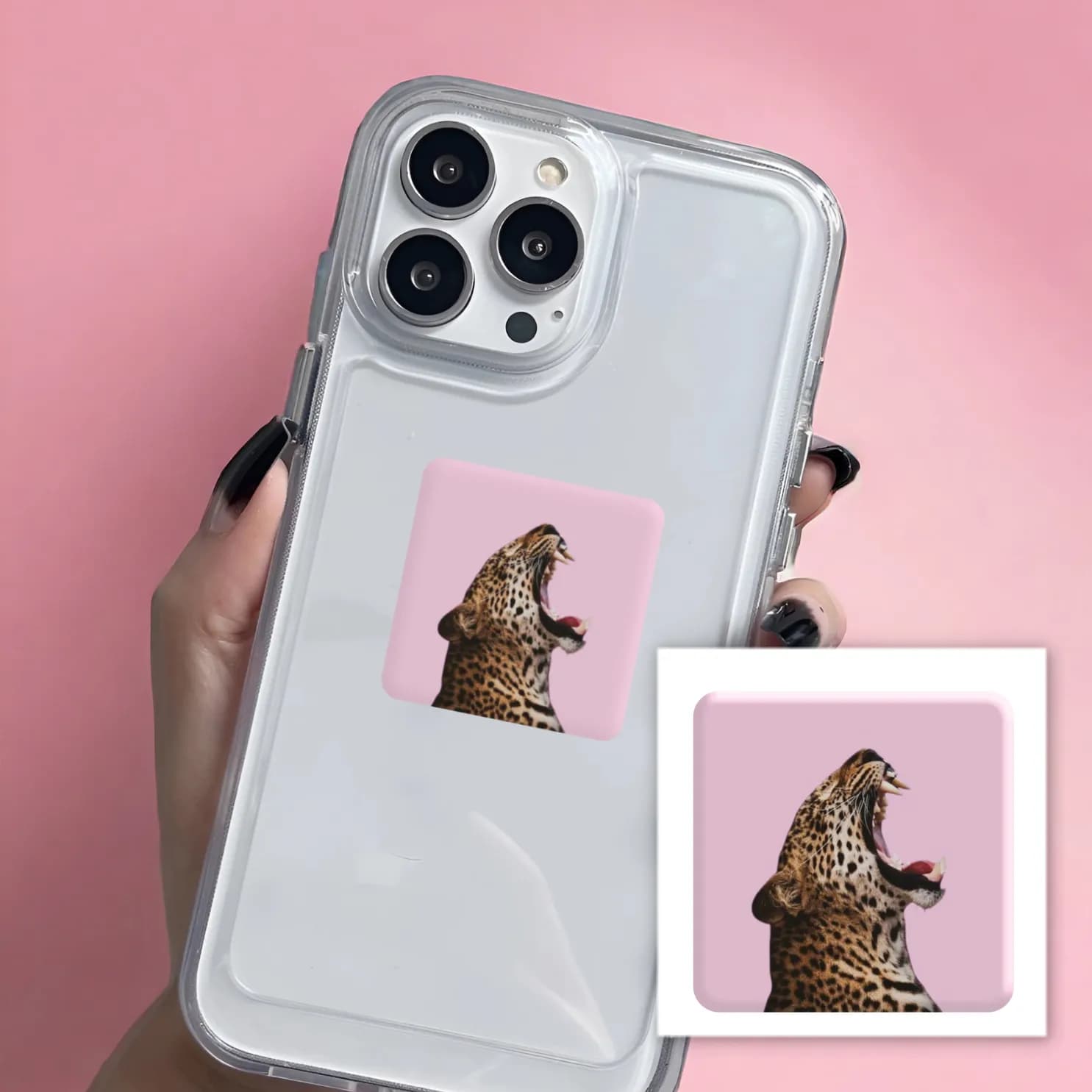 3D-стікер &amp;quot;Pink wild cat&amp;quot;, фото - 1