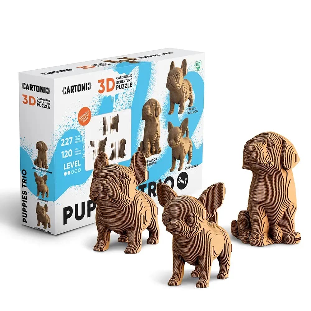 Картонний конструктор "Cartonic 3D Puzzle PUPPIES TRIO", фото - 1
