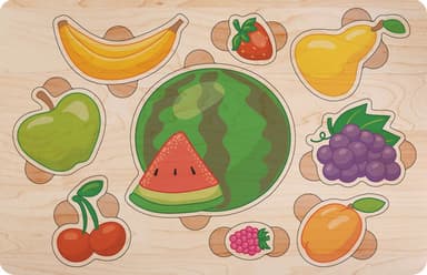 Дерев&#39;яний пазл кольоровий Фрукти ягоди