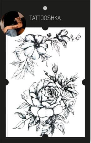 Тату &amp;quot;Велика троянда з гілочкою&amp;quot;, фото - 2