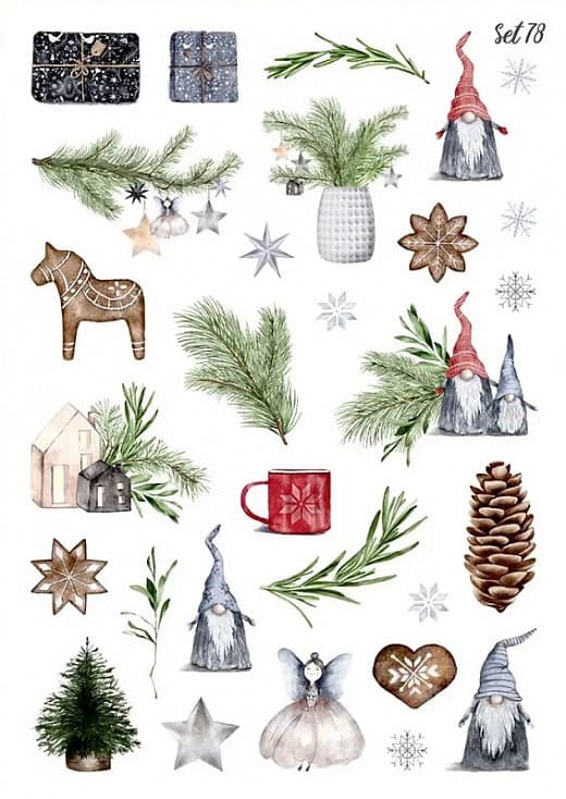 Стікер лист з наклейками Set 78 &amp;quot;Зимові свята-2&amp;quot;, фото - 1