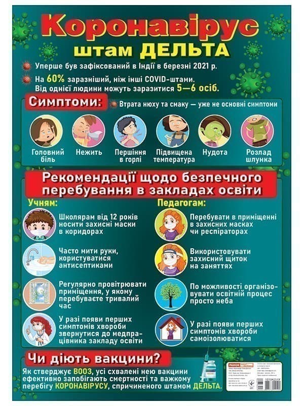 Плакат.Коронавірус.Штам Дельта, фото - 1