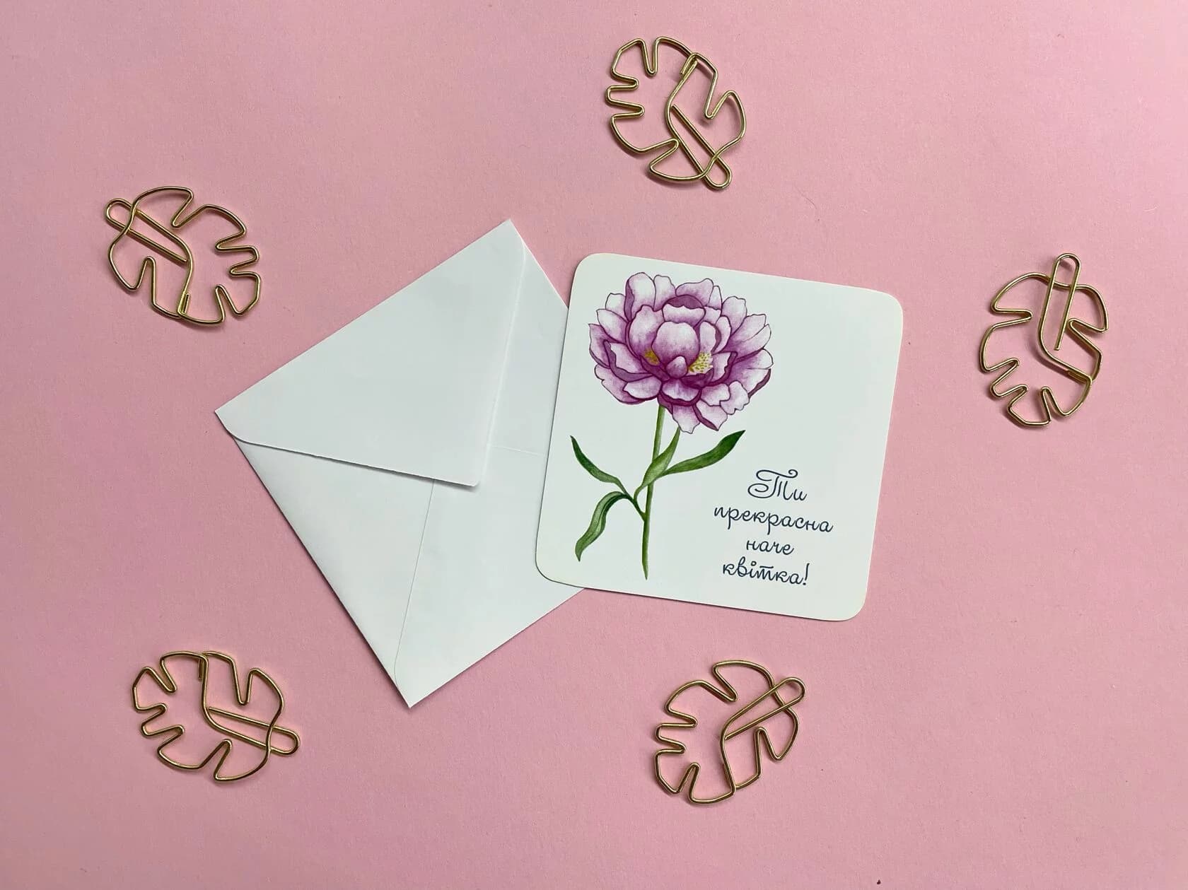 Міні листівка Піон, фото - 1