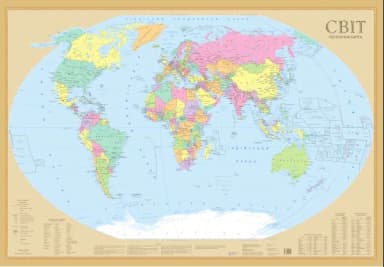 СВІТ. Політична карта м-б 1:35 000 000