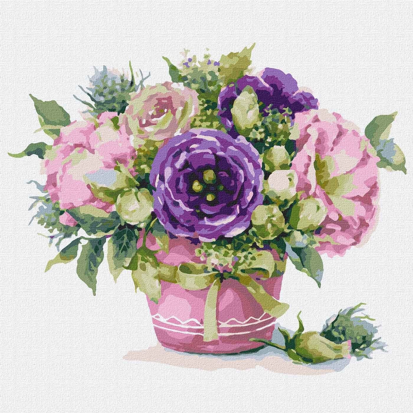 Набір для розпису по номерах. &amp;quot;Чарівна еустома&amp;quot; 30*30см, фото - 1