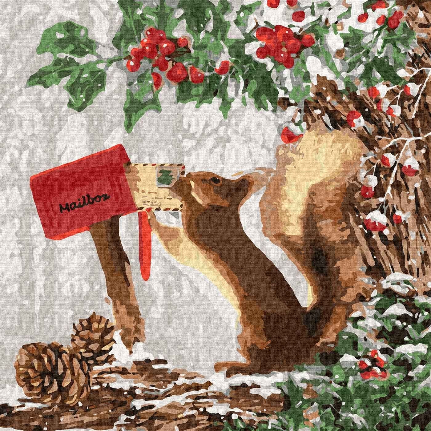 Набір для розпису по номерах.Тварини, птахи &amp;quot;Маленьке більчатко&amp;quot; 40*40см, фото - 1