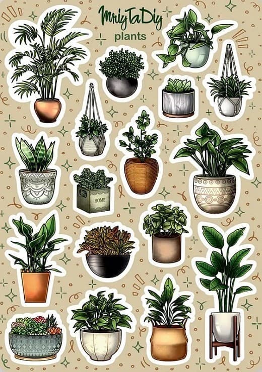 Стікер лист з наклейками &amp;quot;PLANTS&amp;quot;, фото - 1