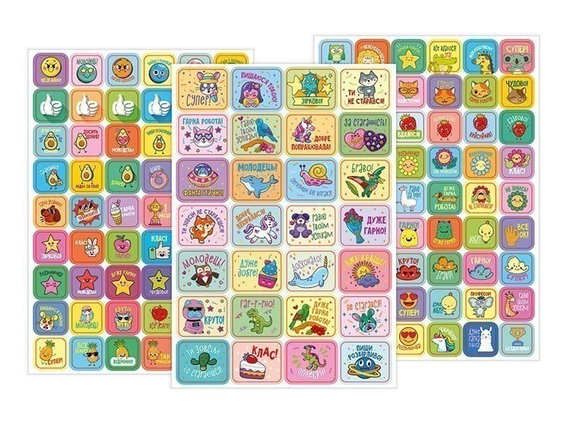 Оцінки-наліпки в пакеті (бірюзові), фото - 2