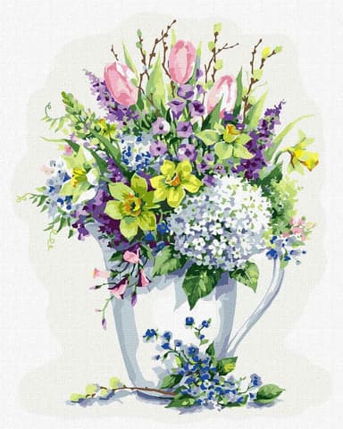 Набір для розпису по номерах. "Букет з нарцисами" 40*50см Набір для розпису по номерах. "Букет з нарцисами" 40*50см