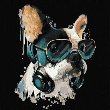 Набір для розпису по номерах. "Пухнастий діджей" 40х40см Набір для розпису по номерах. "Пухнастий діджей" 40х40см