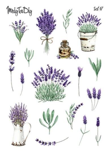 Стікер лист з наклейками Set 47 Лаванда Стікер лист з наклейками Set 47 Лаванда