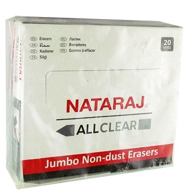 Гумка Nataraj allclear чорна збільшеного розміру 20шт в коробці 202301008