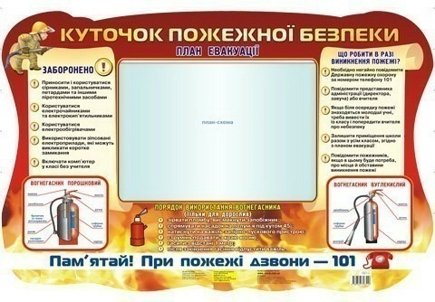 Стенд.Куточок пожежної безпеки