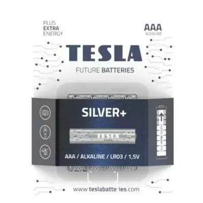 Батарейка TESLA BATTERIES AAA SILVER+( LR03 /BLISTER FOIL4 шт)