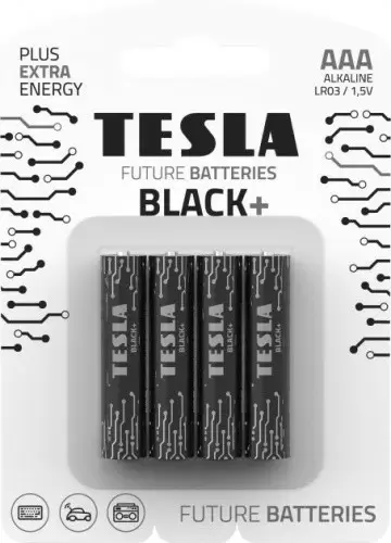 Батарейки Tesla AAA BLACK+ (LR03/BLISTER FOIL) 4 шт