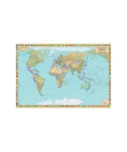 Політична карта світу м-б 1:22 000 000 на картоні (158х108 см)