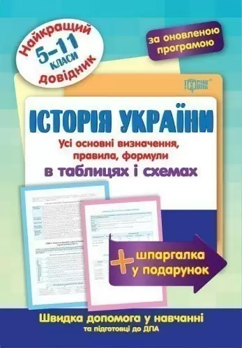 Найкращий довідник в таблицях Історія України 5-9 кл