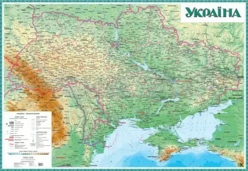 Україна з/г карта 1:1 000 000 картон