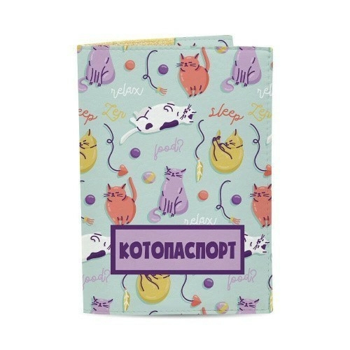 Обкладинка на паспорт ЕкоШкіра Котопаспорт