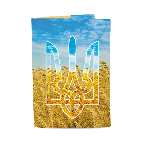 Обкладинка на паспорт ЕкоШкіра Герб Пшениця