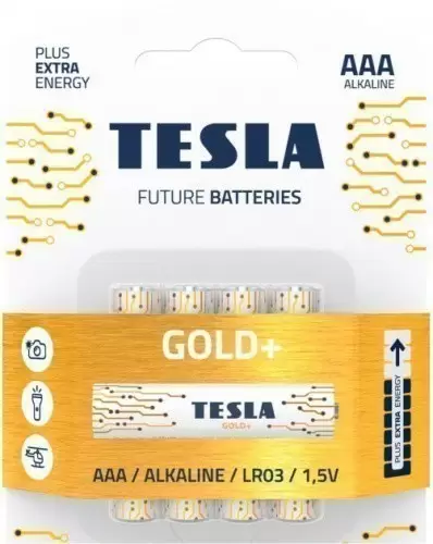 Батарейка TESLA BATTERIES AAA GOLD+ ( LR03 /BLISTER FOIL 4 шт. )