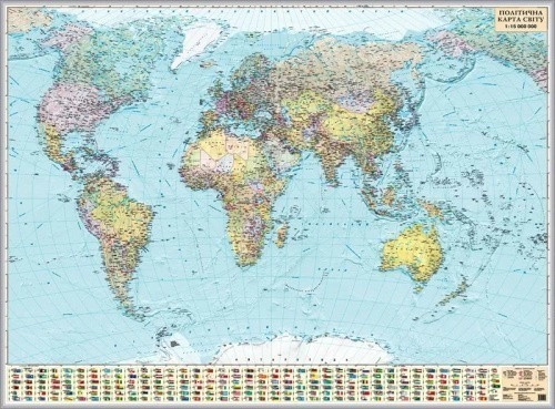 Політична карта світу м-б 1:22 000 000 Навчальна картон