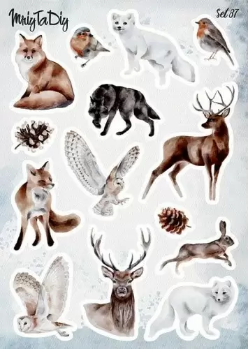 Стікер лист з наклейками set 87 Лісові тварини