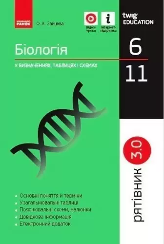 Біологія 6 - 11 класи. У визначеннях, таблицях і схемах. Рятівник 3.0 (Укр) Зайцева О.А.