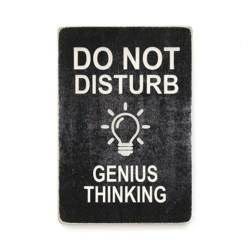 Постер "Do not disturb. Genius thinking. Black background"