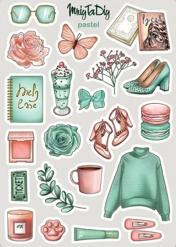 Стікер лист з наклейками "PASTEL"
