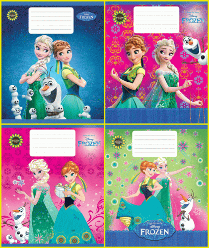 Зошит школьний, 18 арк, скоба, лінія FROZEN № 4